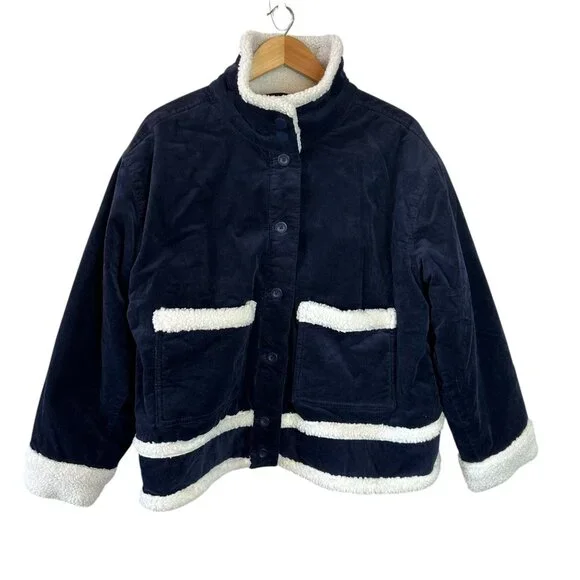 NWT Free Assembly Navy Corduroy Sherpa-Lined Jacket XXL (20) - Picture 4 of 8